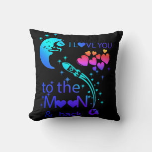 I love you to the moon & back throw pillow
