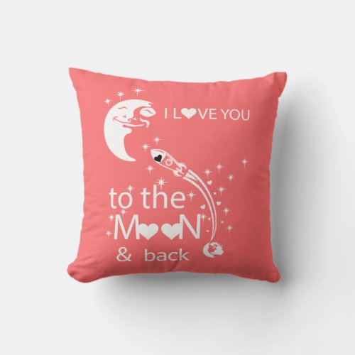 I love you to the moon  back throw pillow