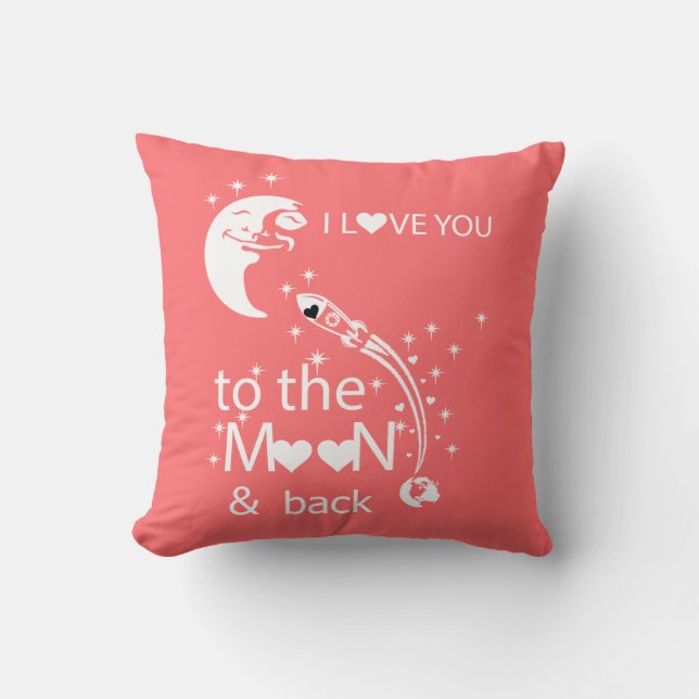 I love you to the moon & back throw pillow (Front)