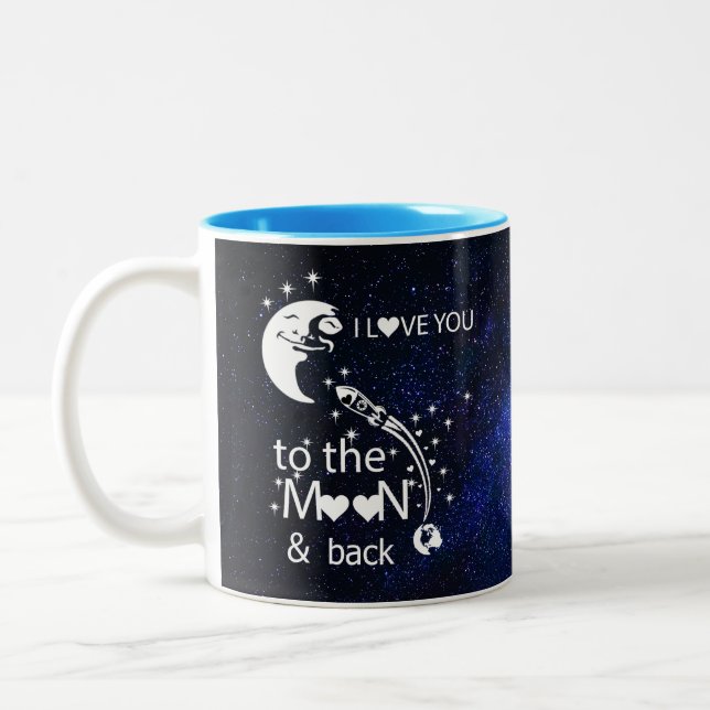 I love you to the moon & back - Universe Two-Tone Coffee Mug (Left)
