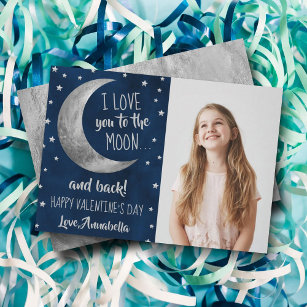I Love You To The Moon & Back Valentine's Day Holiday Card