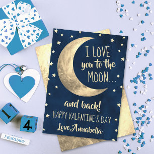 I Love You To The Moon & Back Valentine's Day Holiday Card