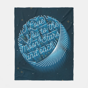 I Love You to the Moon & Stars Fleece Blanket med