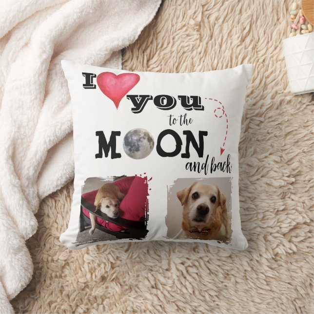 I Love You to the Moon Throw Pillow (Blanket)