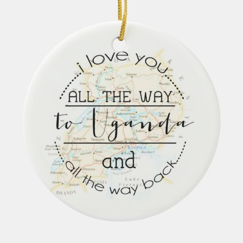 I Love You To Uganda and Back Christmas Ornament