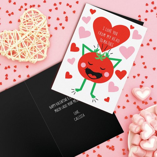 I Love You Tomato Valentines Day Greeting Holiday Card