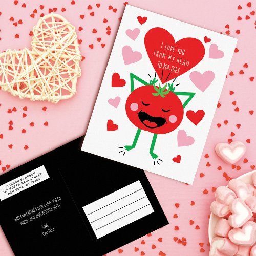 I Love You Tomato Valentines Day Greeting Holiday Postcard