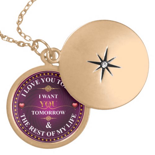 i love you tomorrow and rest of my life gold plated necklace