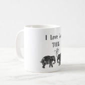 I LOVE YOU TONS/Elephant Art/Wedding Personalized Coffee Mug (Front Left)