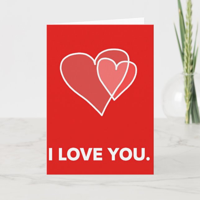 I Love You Two Hearts Card (Front)