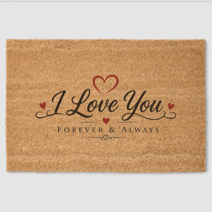 I Love You Typography Design Fiber Doormat