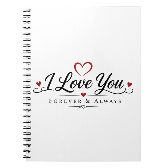 I Love You Typography Design Notebook (Front)