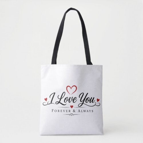 I Love You Typography Design Tote Bag