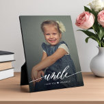 I Love You Uncle | Modern Photo Collage Plaque<br><div class="desc">Modern,  elegant photo plaque features single photo,  typography script ''uncle'' ,  ''I love you'' and a name. Personalize for your Uncle to create a unique gift</div>