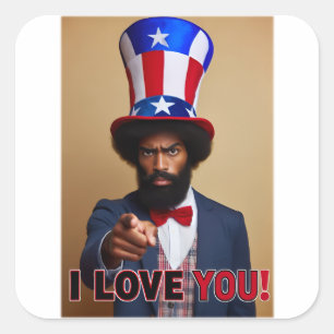 I Love You! - Uncle Sam Postcard Square Sticker
