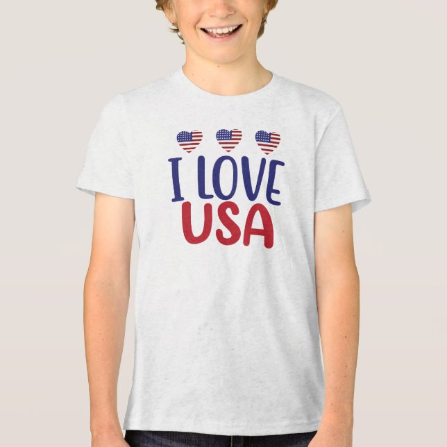 I Love You USA-65789 Tri-Blend Shirt (Front)