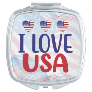 I Love You USA Compact Mirror