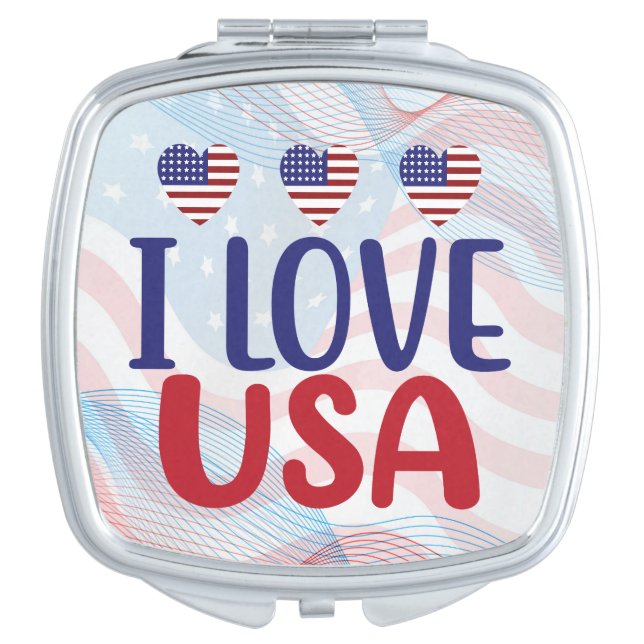 I Love You USA Compact Mirror (Front)