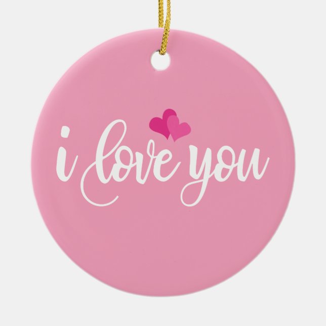I Love You Valentine Calligraphy | Ornament (Front)