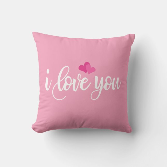 I Love You Valentine Calligraphy | Throw Pillow (Front)