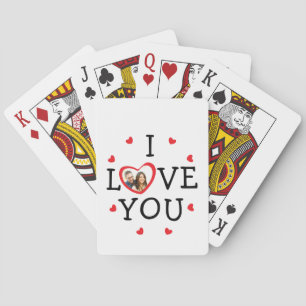 "I love you" Valentine custom photo Poker Cards