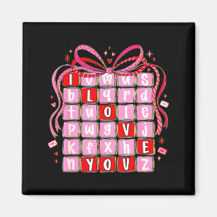 I Love You Valentine Kids Preppy Valentine's Day L Magnet