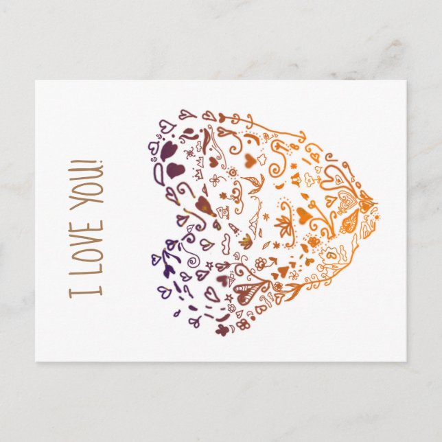 I Love You Valentine Postcard (Front)