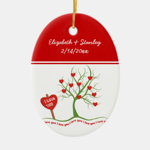 I love you Valentine’s Day custom ornament