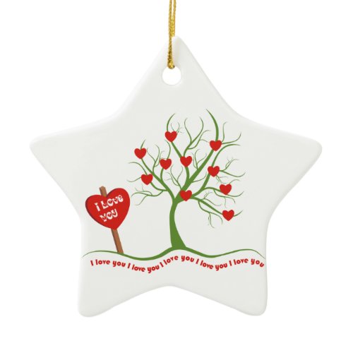I love you Valentine’s Day custom ornament