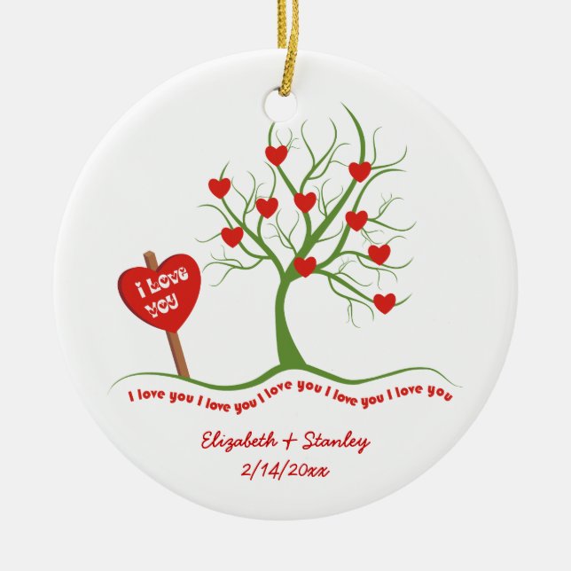 I love you Valentine’s Day custom ornament (Front)