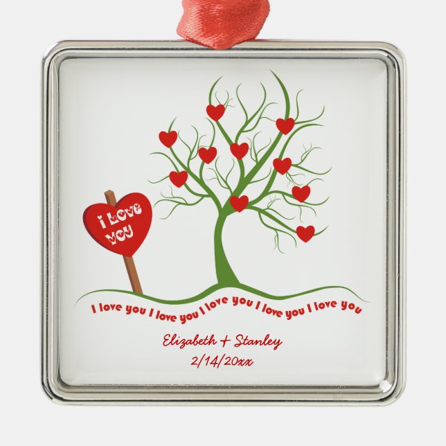 I love you Valentine’s Day custom ornament (Front)