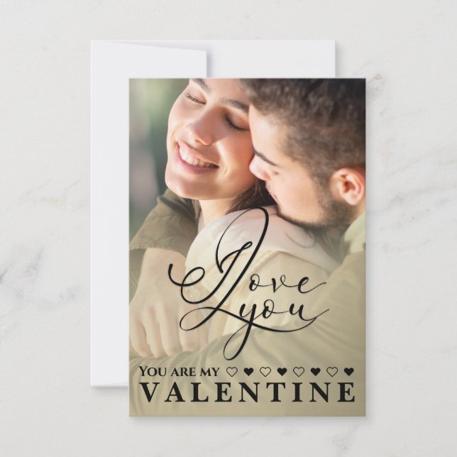 I love You Valentine’s Day Photo  Thank You Card (Front)
