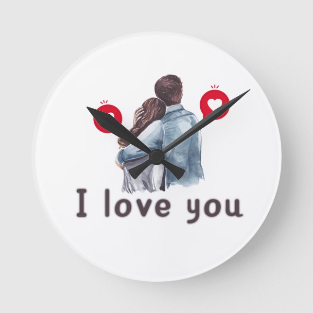 I love you valentine trending clock designs  (Front)