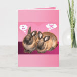 I Love You Valentine Two Bunny Rabbits Holiday Card at Zazzle