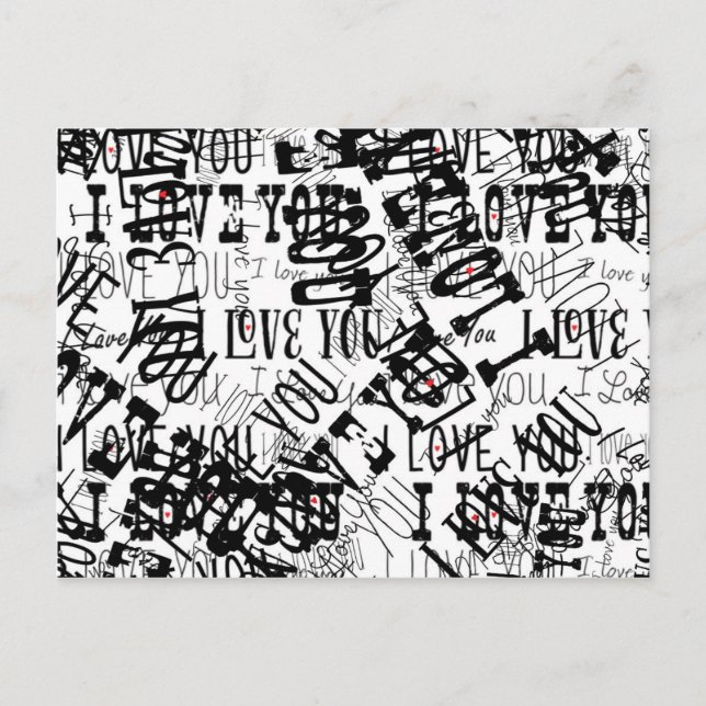 I LOVE YOU Valentine Wedding Save Date Postcard (Front)