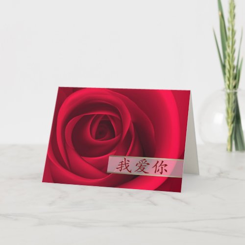 I Love You  Valentines Day Card in Chinese