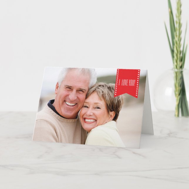I Love You. Valentine's Day Custom Photo Holiday Card (Front)
