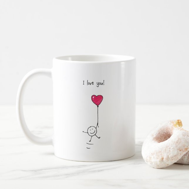 I Love You Valentines Day Gift Mug (With Donut)