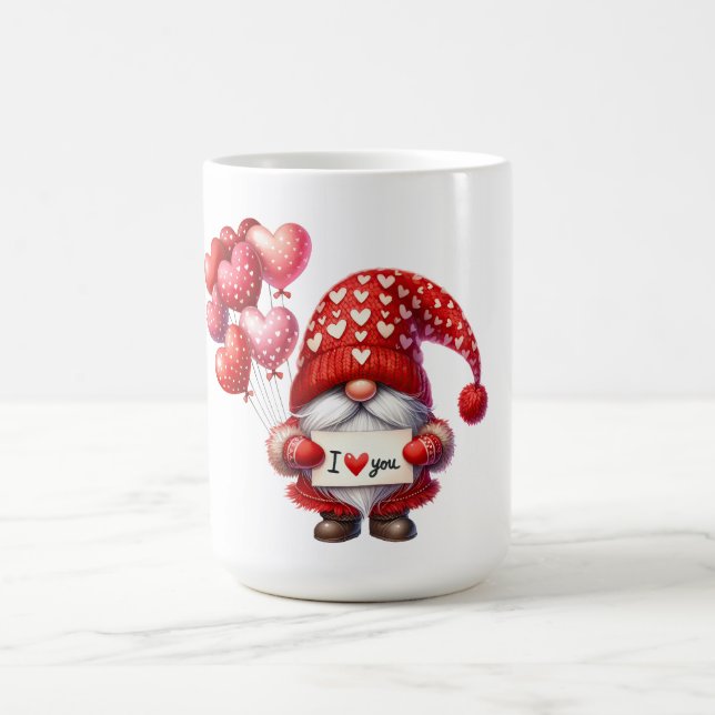 I love you Valentine's Day Gnome Coffee Mug (Center)