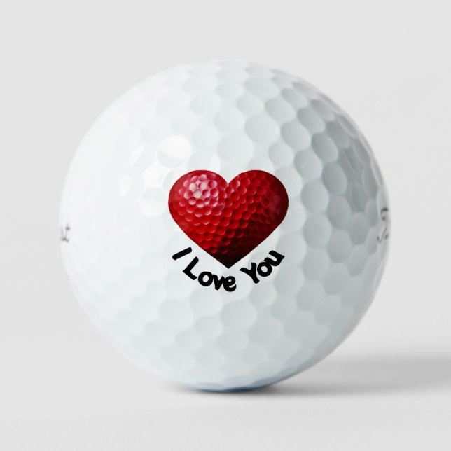 I Love You Valentine's Day Golf Balls (Front)