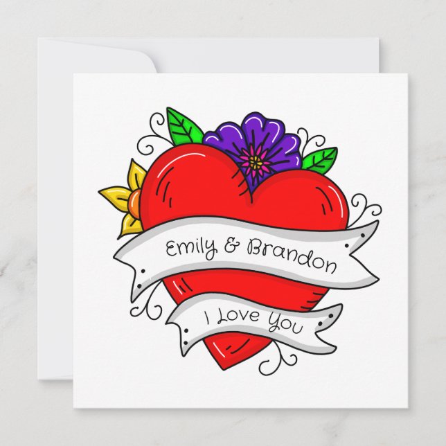 I Love You | Valentine's Day or Annviersary Holiday Card (Front)