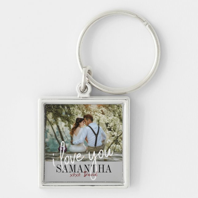 I Love You Valentine's Day Photo Keychain (Front)