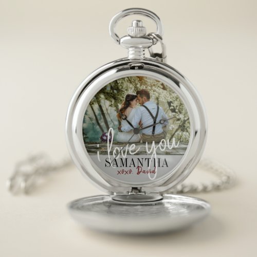 I Love You Valentine's Day Photo Pocket Watch