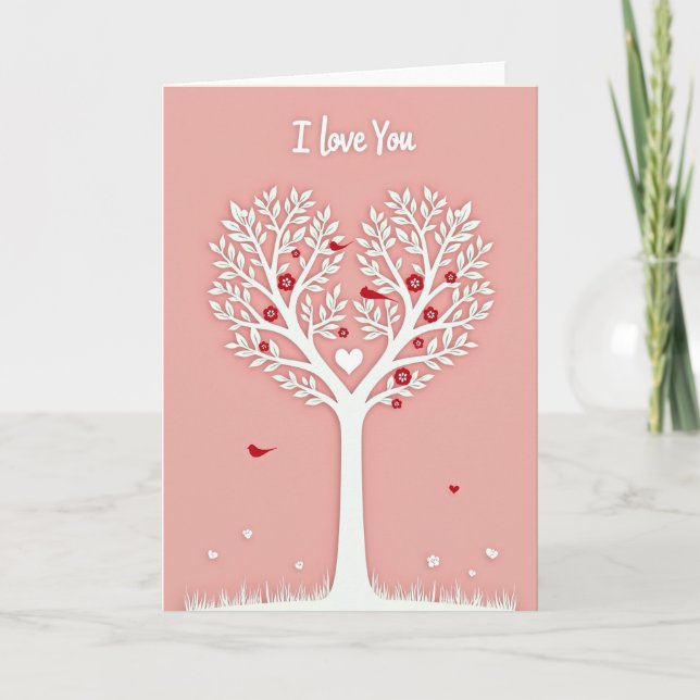 I Love You Valentines Tree Card (Front)