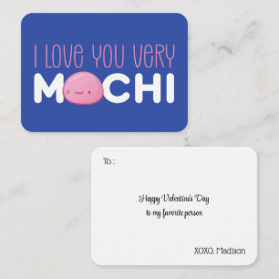 I Love You Very Mochi Cute Kids Valentine's Day Note Card