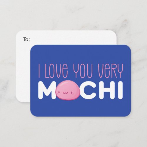 I Love You Very Mochi Cute Kids Valentines Day Note Card