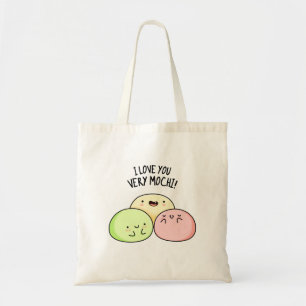 I Love You Very Mochi Funny Food Pun Tote Bag