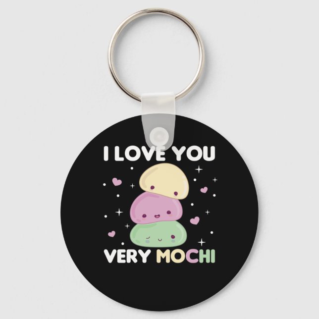 I Love You Very Mochi - Kawaii Mochi Ice Cream Keychain (Front)