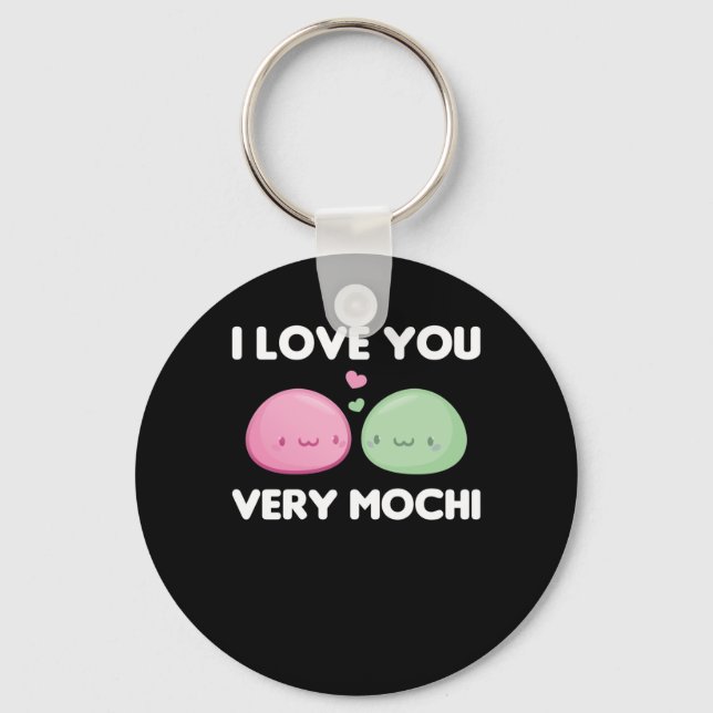 I Love You Very Mochi - Kawaii Mochi Ice Cream Keychain (Front)
