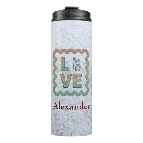 I Love You Very Much Bear Personalize Thermal Tumbler